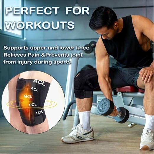 Knee Brace for Men Women with Side Stabilizers & Patella Gel Pad,Non Slip Adjustable Knee Compression Support for Pain Relief,Meniscus Tear,ACL,Arthritis,Injury Recovery,Running