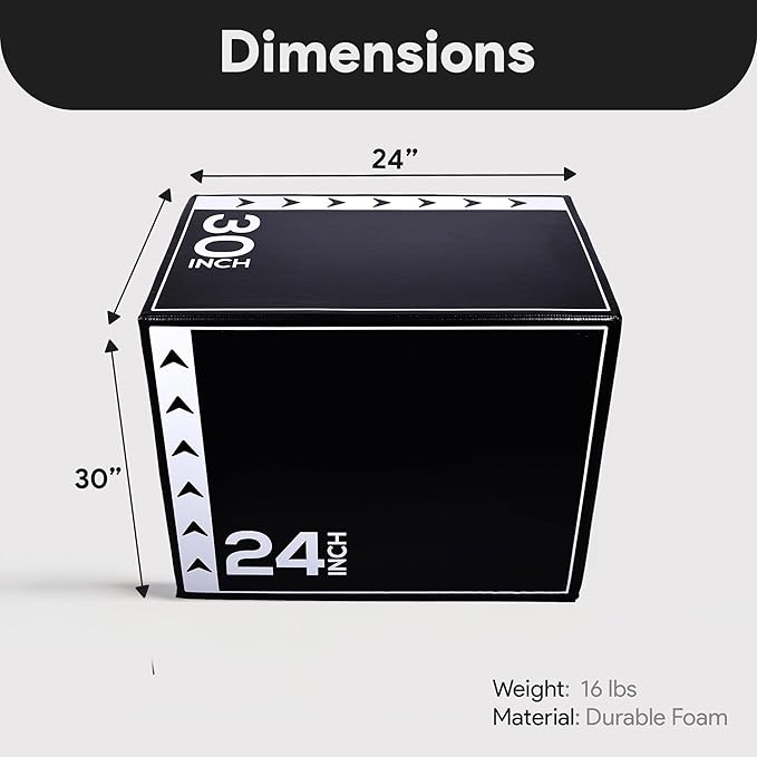 BalanceFrom 3-in-1 Foam Plyometric Jump Box for Home Gym with Multiple Height Options – Versatile Plyo with Non-Slip Surface for Strength, HIIT, Step-Ups, and Agility Training