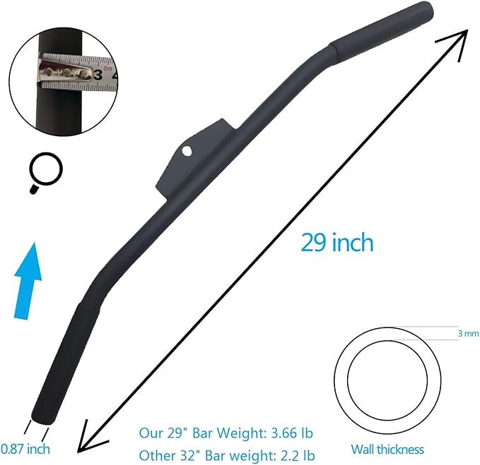 Cable Machine Lat Pulldown Attachments - 29/39/48 Inch Wide Grip Bar with Non-slip Handle for Home Gym Tricep Training