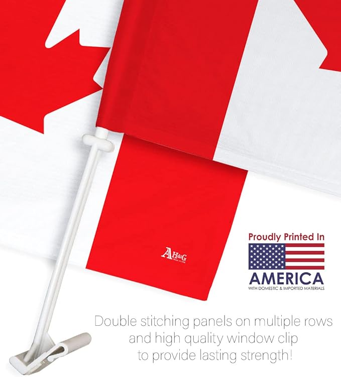 World Cup 2022 Canadian Car Flag Bandera para Carros De Canada Auto Decorations Small Banner for Window Clip Pole Accessories FIFA Sports Fans Outdoor Flags Game Football Soccer Gifts Made in USA