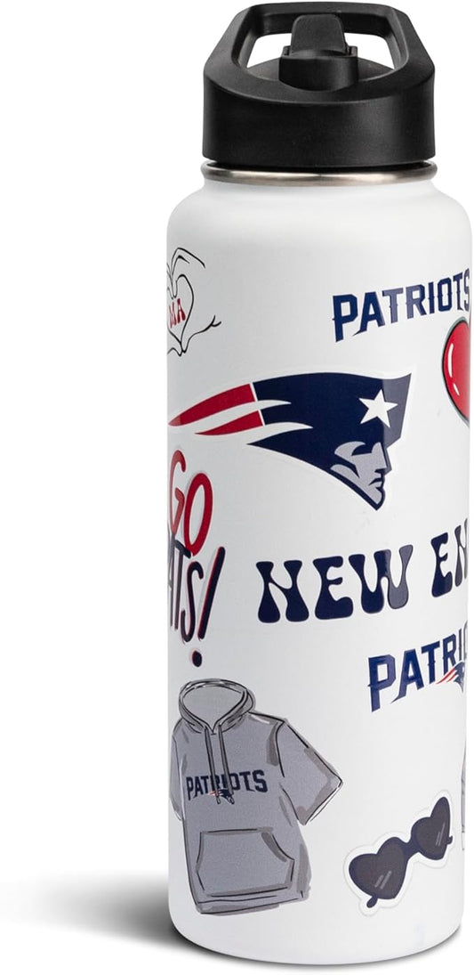 The Memory Company Officially Licensed NFL 34oz Water Bottle - Premium Stainless Steel Double-Wall Insulated, Leakproof Design