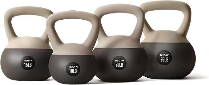 WeGym Soft Kettlebells with Cushioned Impact-Resistant Base and Anti-Slip, Wide-Grip Handle for Home Workouts, Weightlifting, and Full Body Strength Training