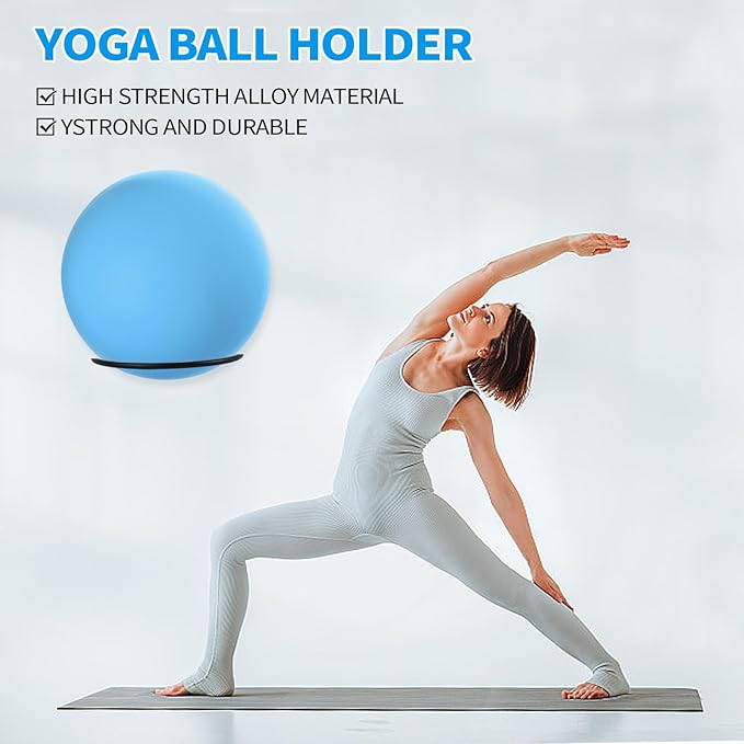 Black Yoga Ball Holder, Exercise Ball Storage Ball Holder Wall Mount Stability Ball Holder for Home and Yoga Studios or Commercial Gyms,Acts as a Yoga Ball Holder. Set of 1