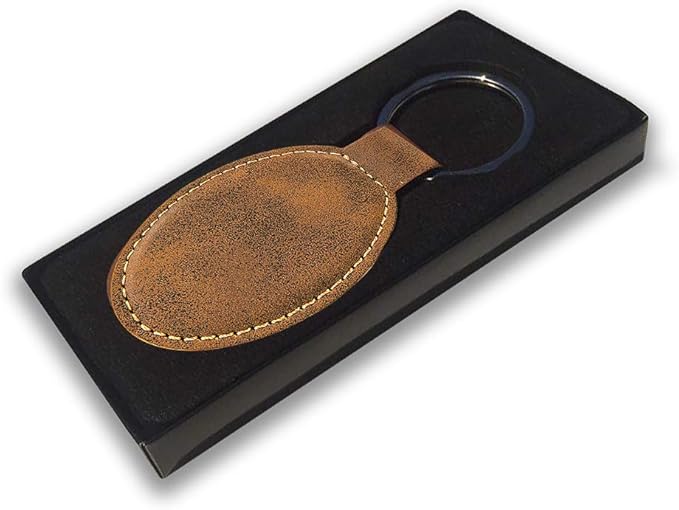 LaserGram Oval Keychain, Baseball Ball, Personalized Engraving Included (Rustic with Gold)