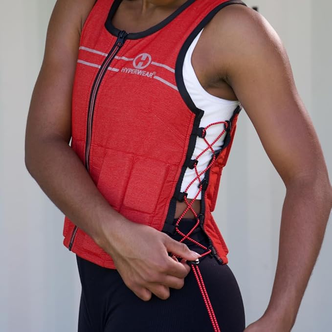Hyperwear Hyper Vest FIT – Women’s Weighted Vest for Walking, Bone-Health Exercise, Osteoporosis & Osteopenia Workouts – Comfortable, Breathable, Machine-Washable – 5 lb or 10 lb – Carbon Black / Glacier Blue / Crimson Red