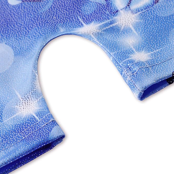 Leotards for Girls Gymnastics Toddler Dance Biketards Mermaid Unicorn Athletic Dance Wear Shiny Rainbow Blue Hotpink