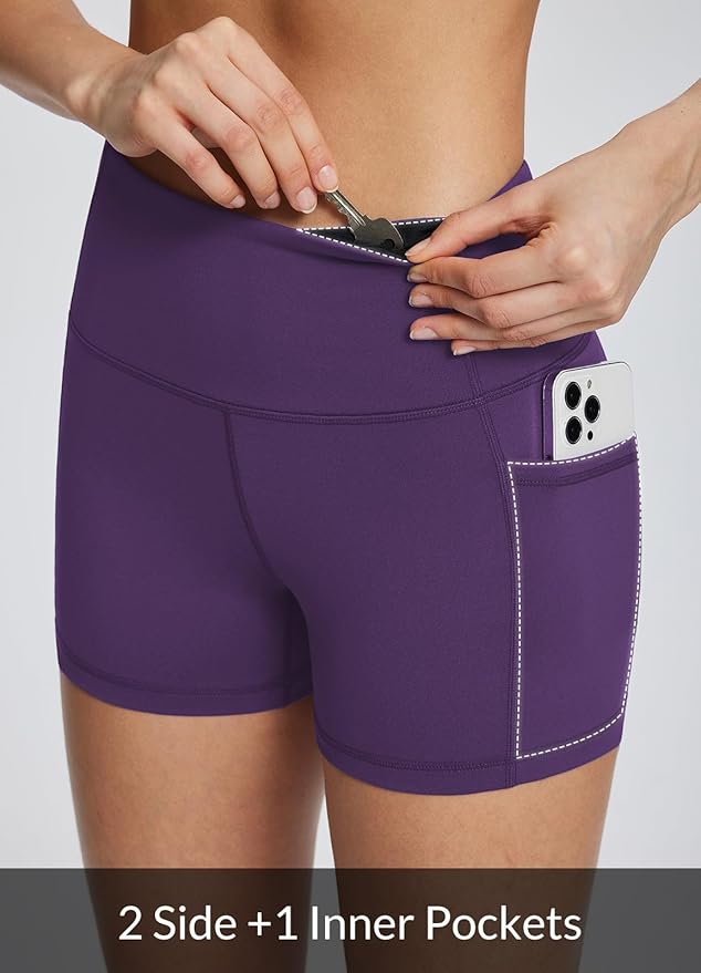 baleaf Women's 8"/ 5"/ 3" Biker Shorts High Waist Yoga Workout Gym Running Volleyball Spandex Shorts with Pockets