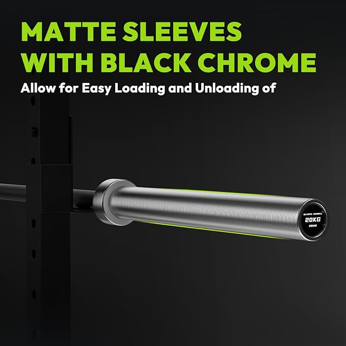 Olympic Barbell, 45lb/35lb 2-inch Weight Bar for Bench Press, 7ft/6.5ft Olympic Bar, 1000 lb/1500 lb High-Capacity, Hard Chrome, Knurled Grip, Strength Training Deadlift Weightlifting Squat