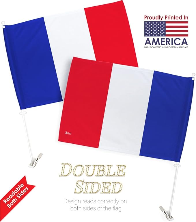 World Cup 2022 French Car Flag Bandera Para Carros De France Auto Decorations Small Banner For Window Clip Pole Accessories FIFA Sports Fans Outdoor Flags Trophy Game Football Soccer Gifts Made In USA