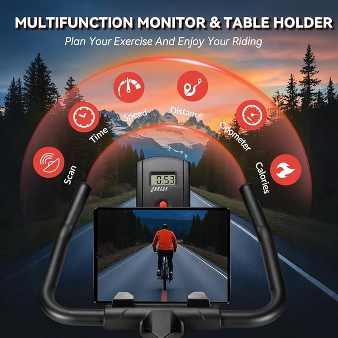 Exercise Bike, Wenoker Magnetic Resistance Stationary Bike for Home App Sync Indoor Bike with 350lbs Weight Capacity, Tablet Holder and Fitness Courses for Weight Loss