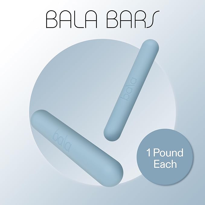 Bala Bars Dumbbell Set for Women & Men - Set of 2 Bars Designed for Walking, Strength Training, HIIT, Boxing & Aerobics - Hand Weights for Working Out at Home