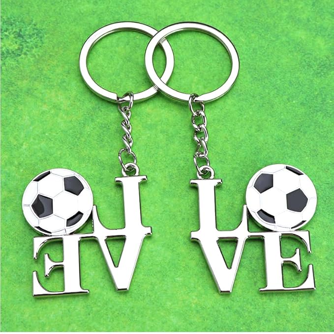 Soccer Keychain, I Love Football Key Chain, Soccer Keychains for Boys Soccer Lovers Fans, Soccer Coach Gifts