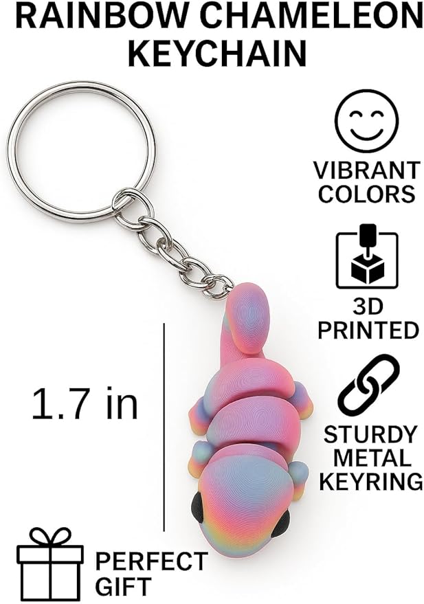 3DPrinted Animal Keychain-Wildlife Key Ring-Nature Lovers-Cute Keyring for Keys Bag Purse Unique Gift for Kids Animal Lovers
