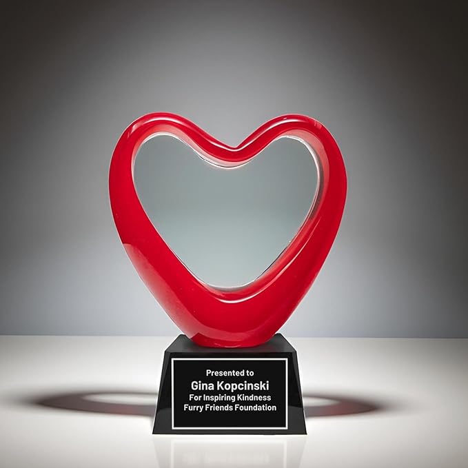 Hand-Blown Art Glass Award – Custom Engraved Elegant Award for Corporate, Sports Retirement Volunteer Recognition Leadership Personal Milestones Employee Gifts