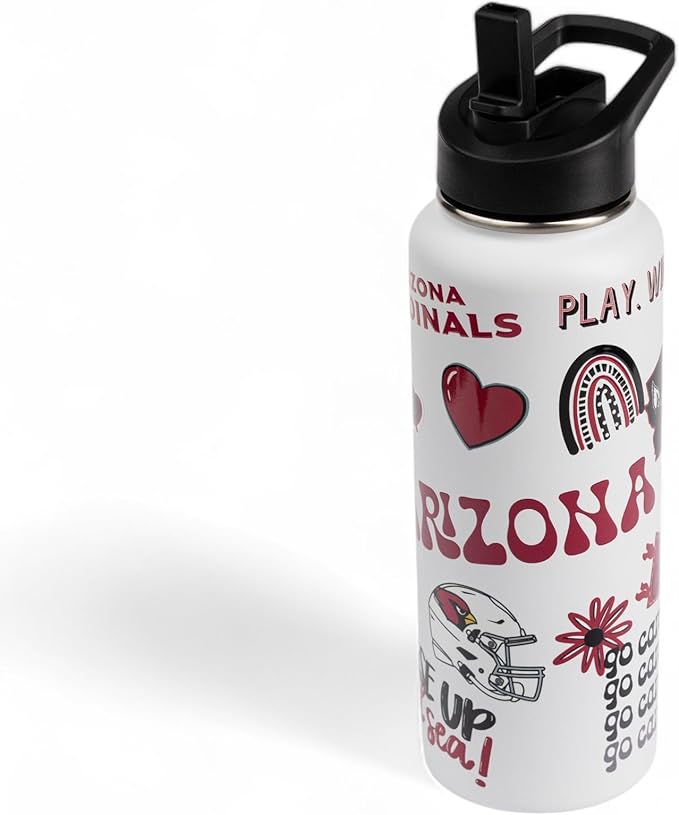 The Memory Company Officially Licensed NFL 34oz Water Bottle - Premium Stainless Steel Double-Wall Insulated, Leakproof Design