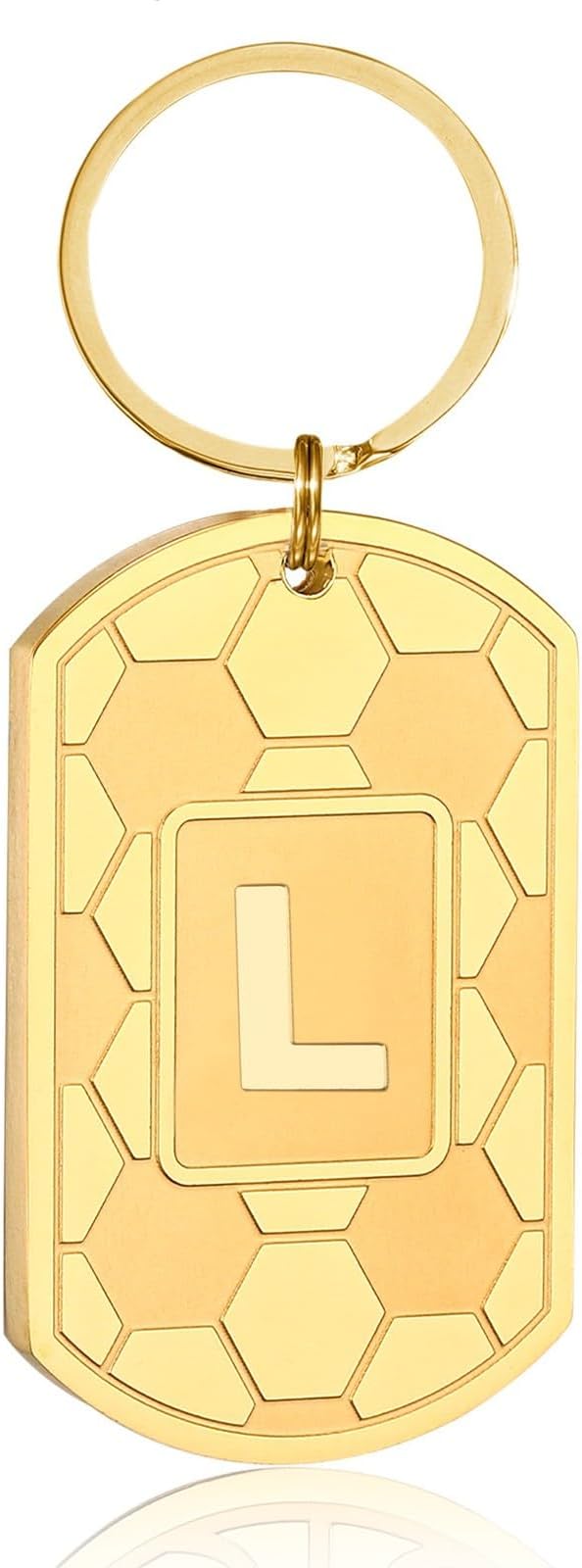 Stocking Stuffers Christmas Gift- Initial Keychain Gifts for Men,Soccer Dog Tag Mens Keychains for Men Him Dad