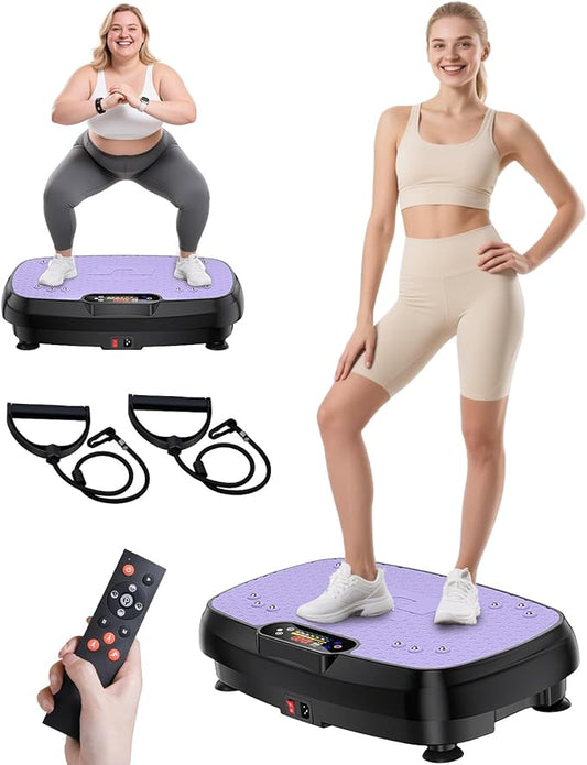 Vibration Plate Exercise Machine, 9 Modes Vibrating Platform for Lymphatic Drainage, 3D Upgraded Vibrated Plates for Weight Loss, Home Full Body Workout Equipment for Fitness