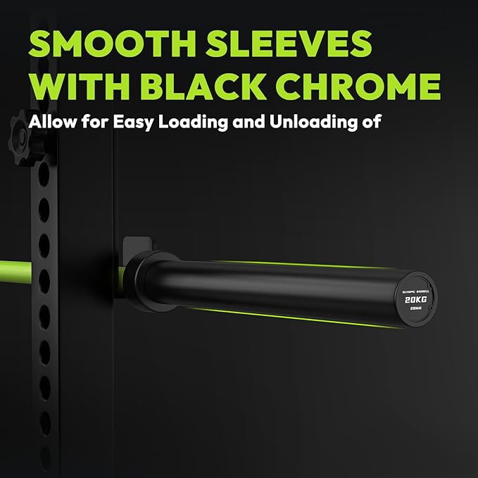 Olympic Barbell, 45lb/35lb 2-inch Weight Bar for Bench Press, 7ft/6.5ft Olympic Bar, 1000 lb/1500 lb High-Capacity, Hard Chrome, Knurled Grip, Strength Training Deadlift Weightlifting Squat