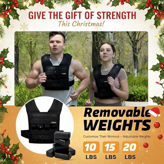 Adjustable Weighted Vest for Men and Women with Removable Weights, Weighted Vests for Posture, 20lbs | 35lbs Durable Body Weight Vest for Walking, Running, Cardio, CrossFit, Strength, and Workout
