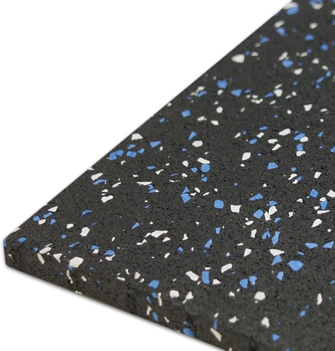 Rubber-Cal Elephant Bark Flooring, Blue Dot, 3/8-Inch x 4 x 10-Feet