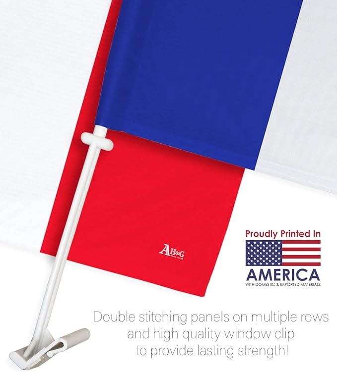 World Cup 2022 French Car Flag Bandera Para Carros De France Auto Decorations Small Banner For Window Clip Pole Accessories FIFA Sports Fans Outdoor Flags Trophy Game Football Soccer Gifts Made In USA