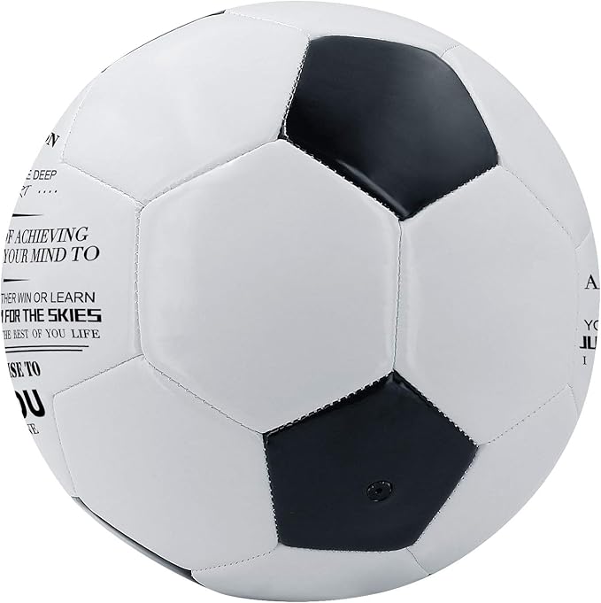 KWOOD Custom Classic Soccer Ball,Engraved Soccer Ball with Premium Pump for Training Recreation Practice,Available for Indoor Outdoor Toddlers Kids Teens Adults