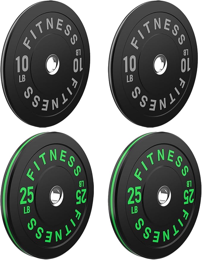 2 Inch Bumper Plates，10-500lbs，Barbell Rubber Olympic Weight Plates Set for Home Gym, Strength Training & Weight Lifting, Multiple Options Colors