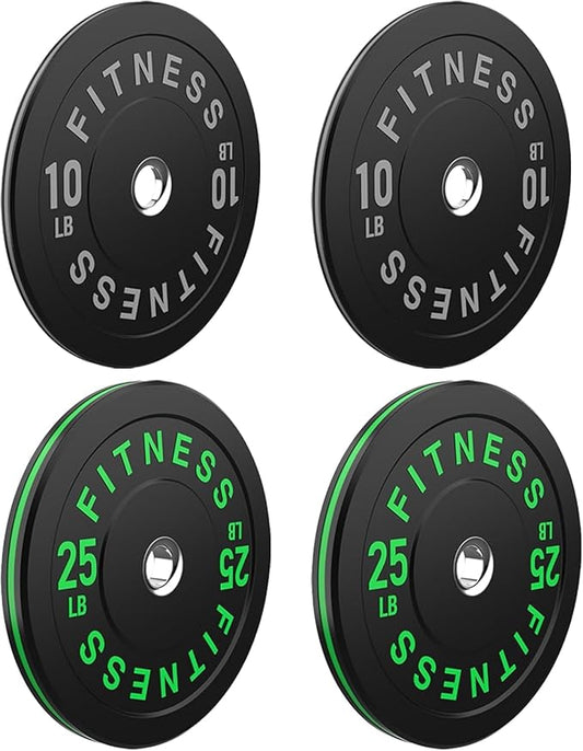 2 Inch Bumper Plates，10-500lbs，Barbell Rubber Olympic Weight Plates Set for Home Gym, Strength Training & Weight Lifting, Multiple Options Colors
