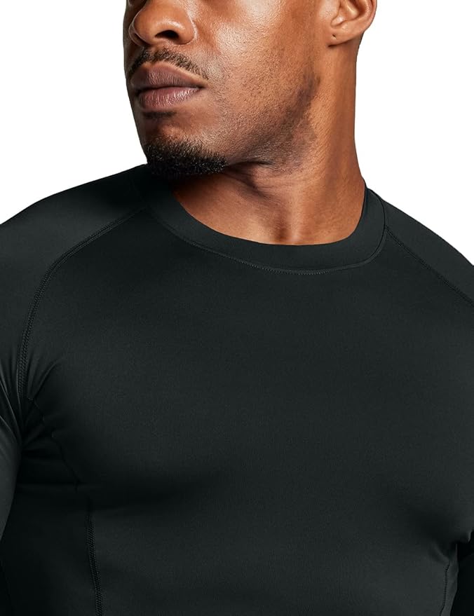 ATHLIO Men's UPF 50+ Long Sleeve Compression Shirts, Water Sports Rash Guard Base Layer, Athletic Workout Shirt