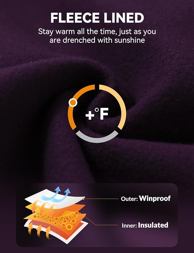 baleaf Women's Fleece Lined Leggings Water Resistant Thermal Winter Warm Tights High Waisted with Pockets Running Gear