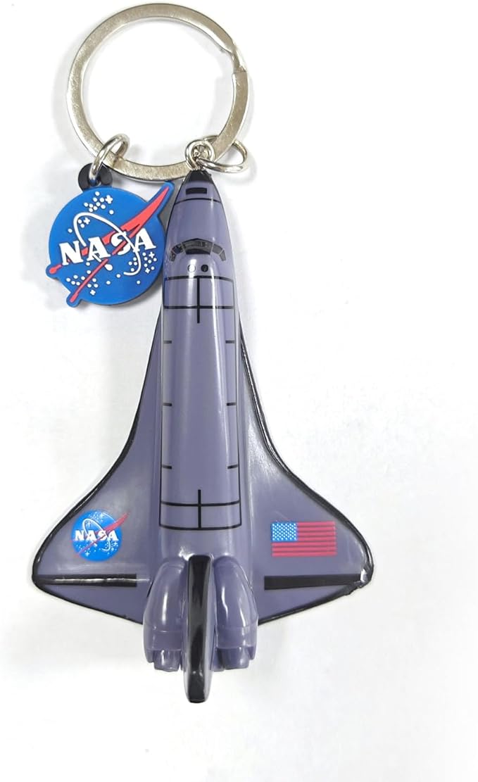 Cute Keychains for Backpacks, NASA Space Shuttle Keychain, Astronaut Airplane Key Chain, Colorful PVC Key Ring