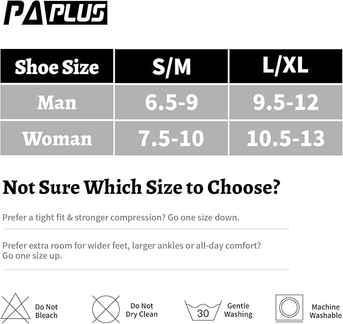 PAPLUS Compression Athletic Crew Socks (6 Pairs) for Men & Women