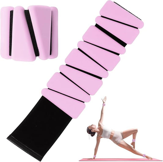 Wrist Weights Set of 2(1Lb Each), Adjustable Wrist and Ankle Weights Set for Women and Men, Wearable Silicone Wrist Bangles for Yoga, Dance, Pilates, Swimming, Cardio, Aerobics, Gym