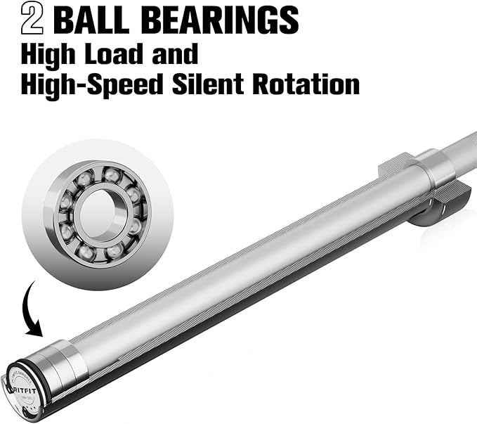 RITFIT 7FT Olympic Barbell for Strength and Weightlifting Training - 2 Inch Olympic Bar for Squat, Deadlift, Bench Press, Curl, Overhead Press - 600lbs/1000lbs/1200lbs Capacity