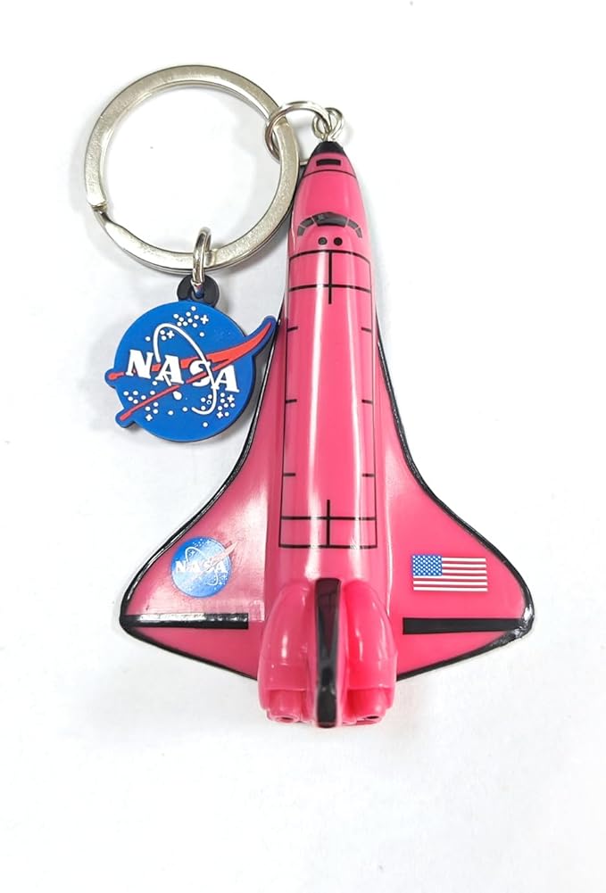 Cute Keychains for Backpacks, NASA Space Shuttle Keychain, Astronaut Airplane Key Chain, Colorful PVC Key Ring