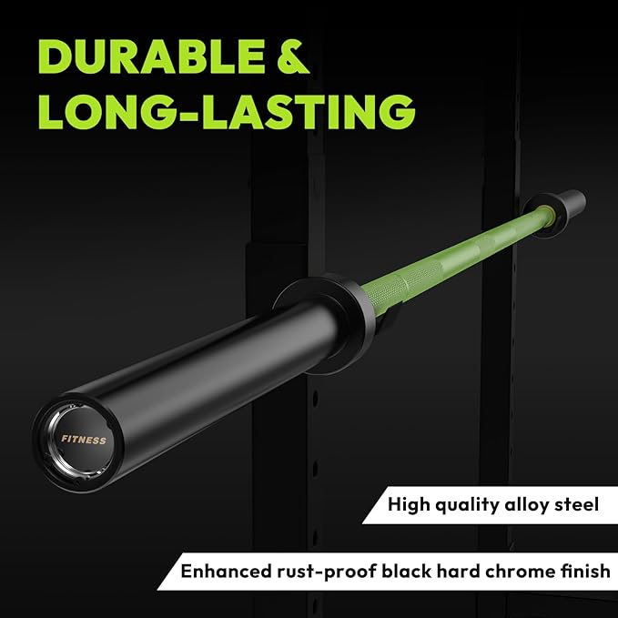 Olympic Barbell, 45lb/35lb 2-inch Weight Bar for Bench Press, 7ft/6.5ft Olympic Bar, 1000 lb/1500 lb High-Capacity, Hard Chrome, Knurled Grip, Strength Training Deadlift Weightlifting Squat