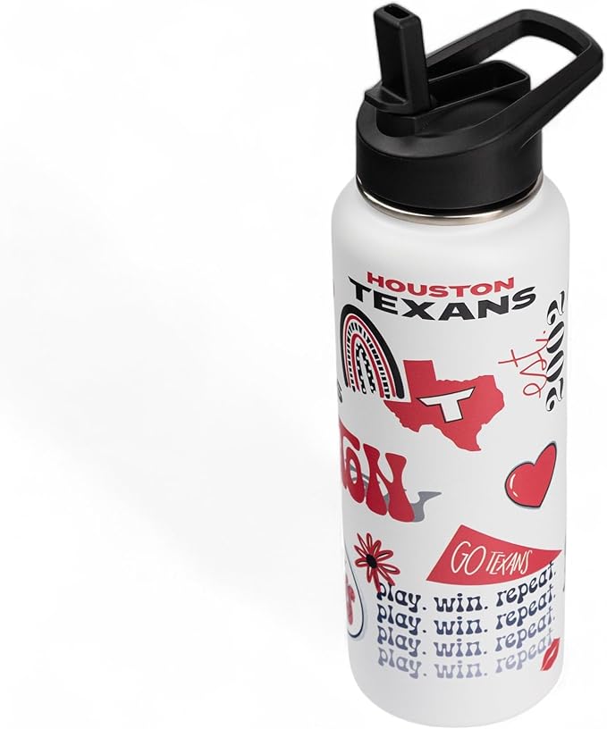 The Memory Company Officially Licensed NFL 34oz Water Bottle - Premium Stainless Steel Double-Wall Insulated, Leakproof Design