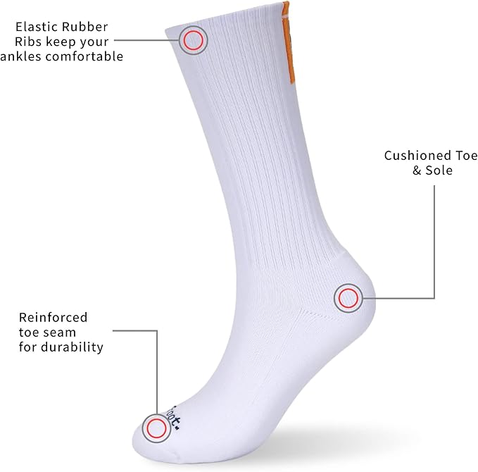 MONFOOT Women's and Men's 3-8 Pairs Athletic Cushion Crew Socks Multi