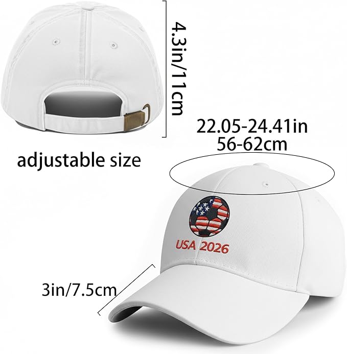 2026 Soccer World Cup Hat - Adjustable Baseball Cap,World Cup Merchandise Gifts Accessories Decorations