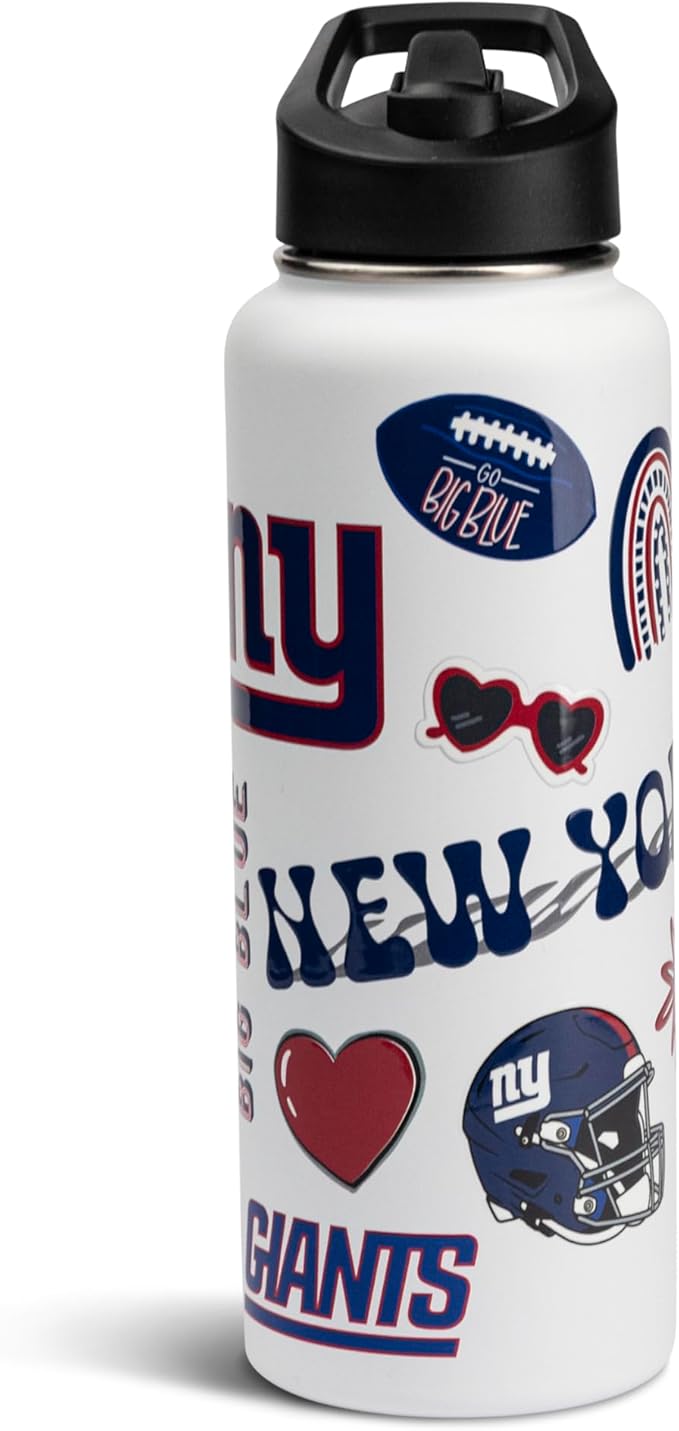 The Memory Company Officially Licensed NFL 34oz Water Bottle - Premium Stainless Steel Double-Wall Insulated, Leakproof Design