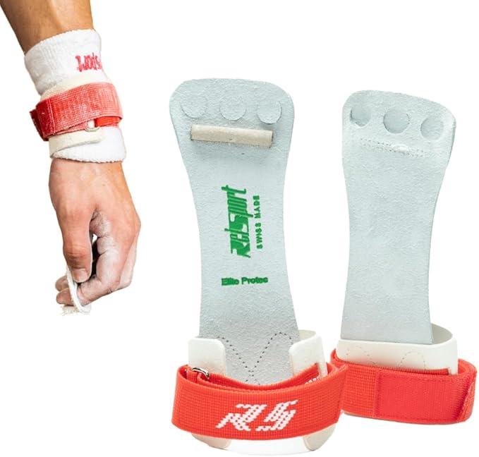 Reisport Protec High Bar Gymnastics Grips for Men - Triple Strength Leather Hand Grips for Gymnastics Bars - Gymnastics Equipment & Accessories for Advanced Gymnasts