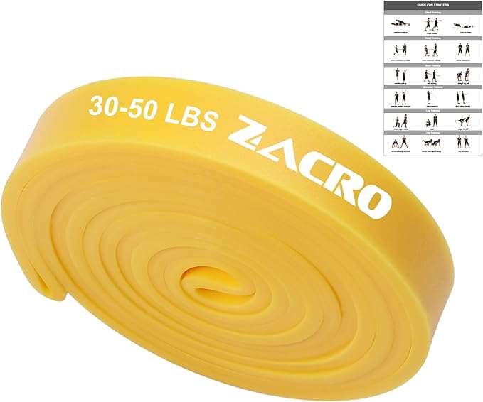 Zacro Resistance Bands, 6 Resistance Levels Pull Up Assistance Bands, Exercise Bands for Men&Women, Heavy Duty Resistance Band Set with Door Anchor, for Working Out, Muscle Training, Physical Therapy