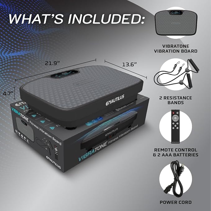 Nautilus Vibratone Pro Vibration Plate Full Body Fitness and Exercise Platform - Muscle Strength, Circulation