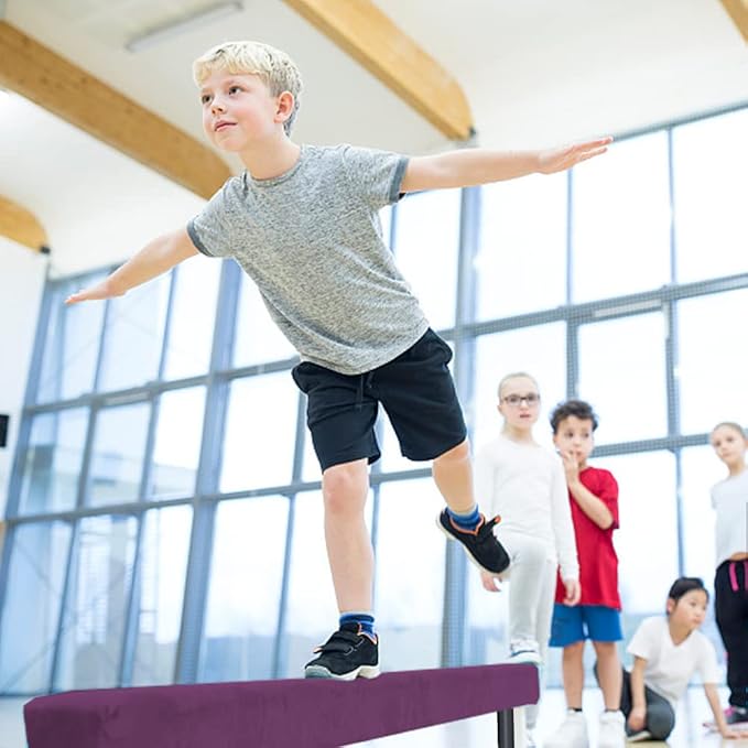 8FT Adjustable&Foldable Gymnastics Balance Beam,Home Gym Equipment,Easy Assembling and Storage,No Tool Require,for Kids Children Girls Training