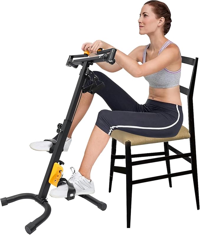 Bike Pedal Exerciser, Foldable Pedal Exerciser for Seniors, Arm Exerciser,Home Pedal Exercise Bike for Legs and Arms Workout, Healthy & Fitness Equipment,Adjustable Design