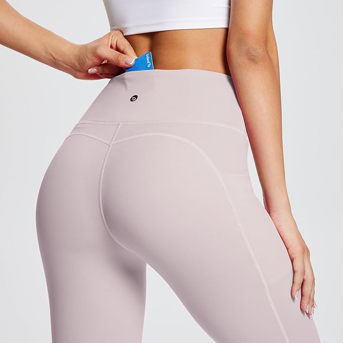 BALEAF Women's Leggings with Pockets Black Tummy Control Workout High Waisted Athletic 7/8 Ultra Soft Gym Yoga Ankle Pants