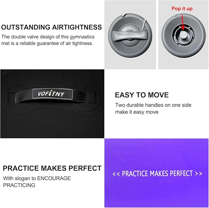 VOFiTNY Gymnastics Tumbling Equipment Air Barrel Inflatable Octagon Tumbler Roller Back-bend Trainer Cheerleading Without Pump