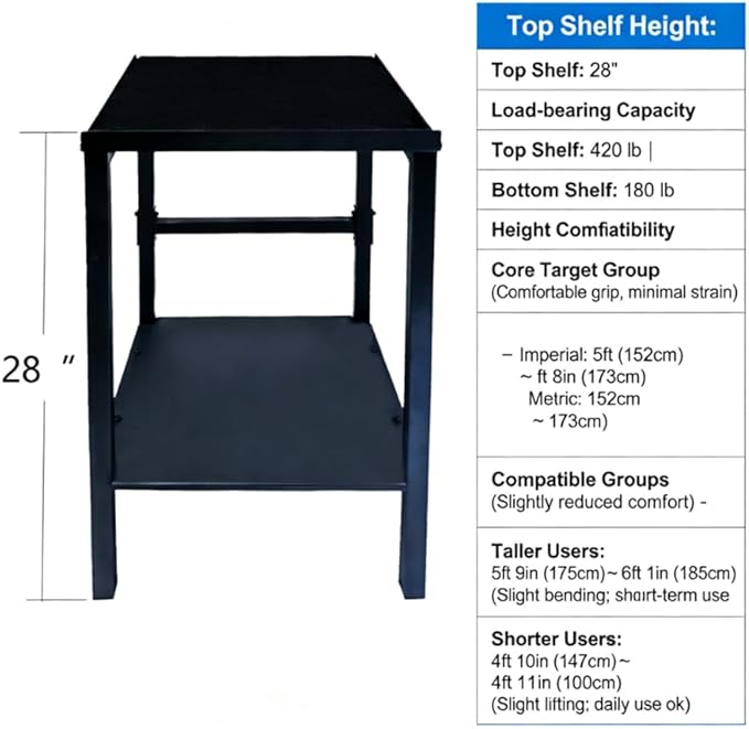 Black Heavy Duty Adjustable Dumbbell Stand & Kettlebell Stand - Adjustable Dumbbell Weight Rack, Weight Stand for Dumbbells, Weight Rack for Home Gym with Non-Slip Base, Anti-Tip Safety & Space-Saving Design