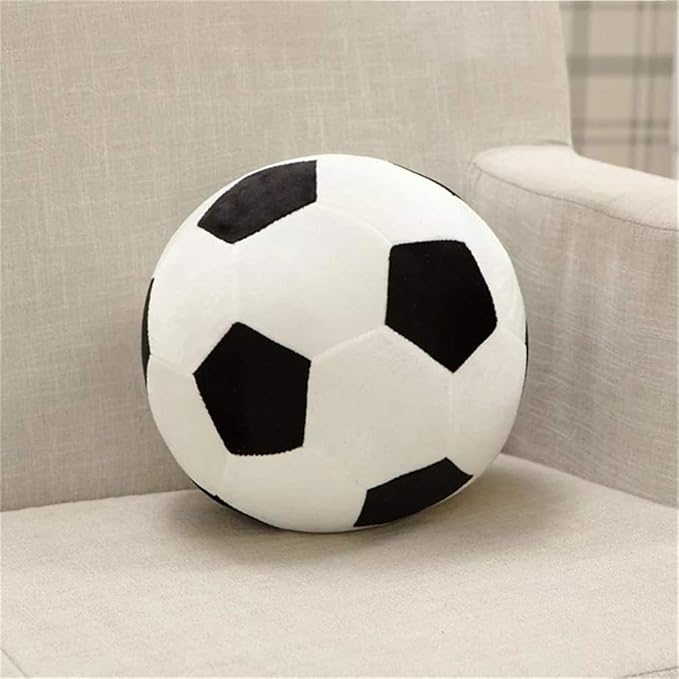 Plush Soccer Balls - Fluffy Stuffed Toy Soccer Ball Plush Pillow Soft Durable Stuff Soccerball Gift for Kids Boy Baby (Black -White,17.7inch/45cm)