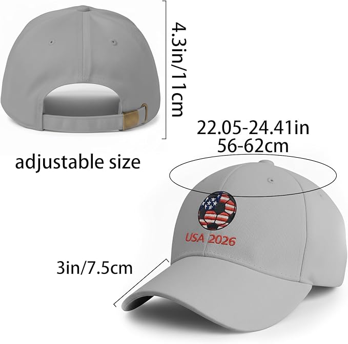 2026 Soccer World Cup Hat - Adjustable Baseball Cap,World Cup Merchandise Gifts Accessories Decorations